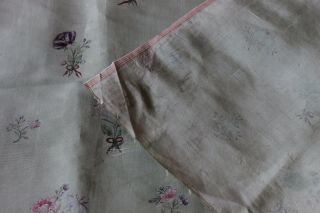Rare 18thC French Hand Painted Florals & Bows Silk Dress Fabric Dolls,  Design 10
