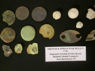 French & Indian War Artifacts - PA 1758 - British - Forbes Road - Musket,  Button 2