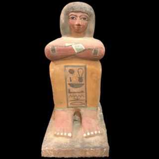 Ancient Huge Egyptian Wooden Statuette 300 Bc (1) 25.  5 Tall