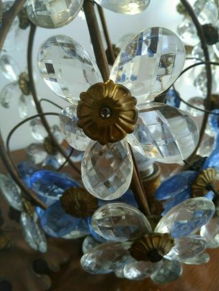 Old precious Maria Theresa Crystal Venice chandelier blu museum 5