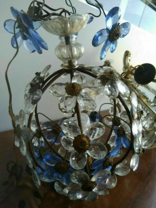 Old precious Maria Theresa Crystal Venice chandelier blu museum 7