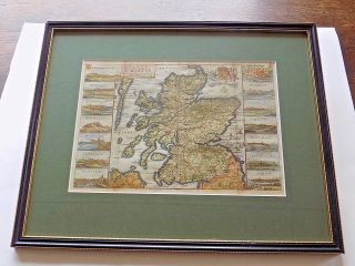 1706 Scotland Scottish Old Antique Map La Feuille 14 Views Edinburgh Glasgow