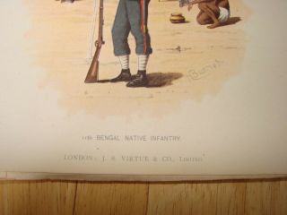 British Military Prints X 17 Indian and Colonial Forces H.  Burnett 19th Century 2