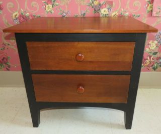 Ethan Allen American Impression Night Stand Table Chairside Chest Cherry & Black