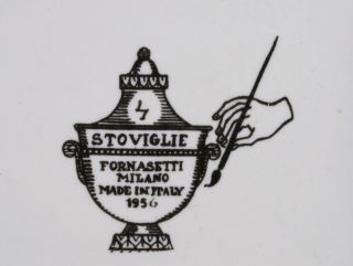 Piero Fornasetti 1956 Malachite & Gold Stroviglie Plate - Italian Art Pottery 5