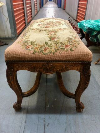 Ottoman,  Sitting Bench Antique France - Solid To Seat On -