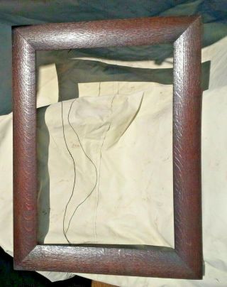 Antique Mission Quarter Sawn Oak Picture Frame - Arts And Crafts Style