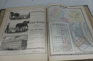1879 Atlas of the State of Illinois - Antique maps Illustrations Large giant book 11
