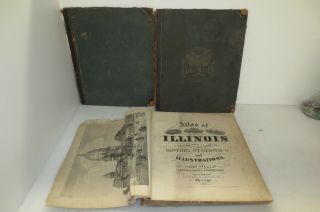 1879 Atlas Of The State Of Illinois - Antique Maps Illustrations Large Giant Book