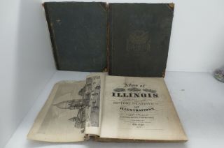 1879 Atlas of the State of Illinois - Antique maps Illustrations Large giant book 3