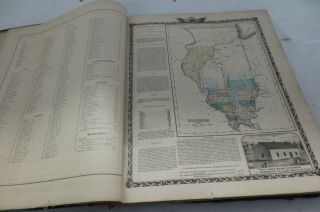 1879 Atlas of the State of Illinois - Antique maps Illustrations Large giant book 5