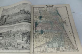 1879 Atlas of the State of Illinois - Antique maps Illustrations Large giant book 6