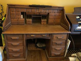 Antique Large Roll Top Desk,  Exquisite,  Family Heirloom