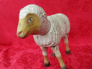 Antique Schoenhut Sheep Lamb with Painted Eyes RARE 9