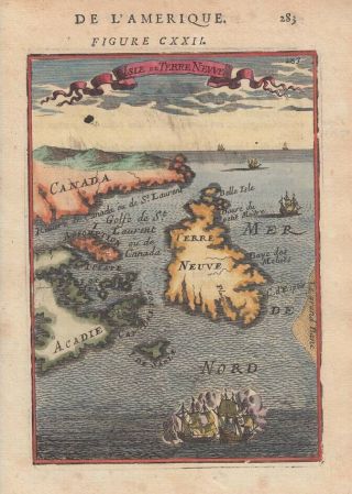 1683 Attractive Mallet Map Of Newfoundland