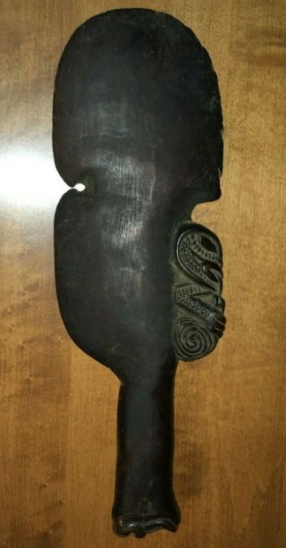 Vintage Antique Maori Wood Wahaika Short Hand Club Weapon Artifact Zealand