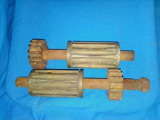 Pair Antique Brass Candy Rollers,  Long Leaves,  No.  A1196