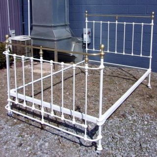 Antique Brass Iron Bed Curved Footboard - Out