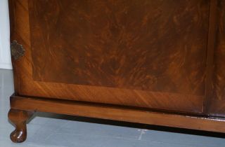 VINTAGE 1930 ' S BURR WALNUT LARGE DOUBLE BANK WARDROBE ONE OF TWO PART OF SUITE 8