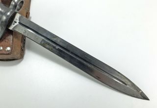 Vintage Swedish 1896 Mauser Knife Bayonet EJ AB Metal Scabbard Leather Frog 5