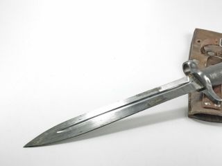 Vintage Swedish 1896 Mauser Knife Bayonet EJ AB Metal Scabbard Leather Frog 6