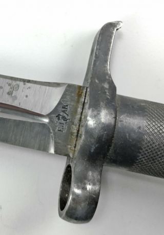 Vintage Swedish 1896 Mauser Knife Bayonet EJ AB Metal Scabbard Leather Frog 7