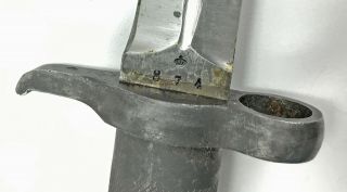 Vintage Swedish 1896 Mauser Knife Bayonet EJ AB Metal Scabbard Leather Frog 8