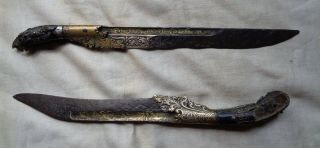 2 Piha - Kaetta Knife Sinhalese Pia Kaetta Dagger Sri Lanka No Kastane Sword