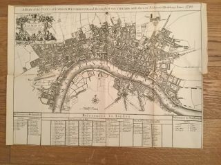 Rare,  A Plan Of The City’s Of London,  Westminster And The Borough Of Southwark