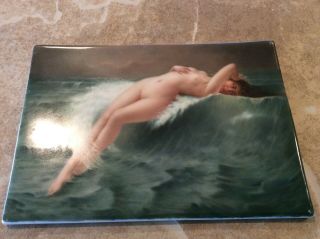 Victorian Nude Ocean Antique KPM Porcelain Plaque Artist Wagner 2