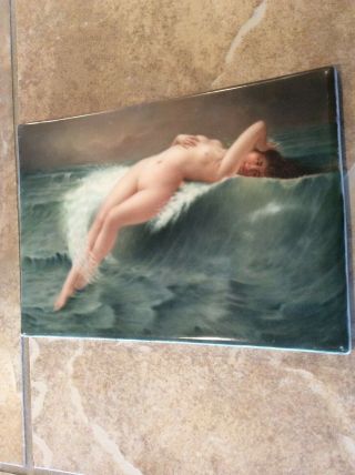 Victorian Nude Ocean Antique KPM Porcelain Plaque Artist Wagner 3