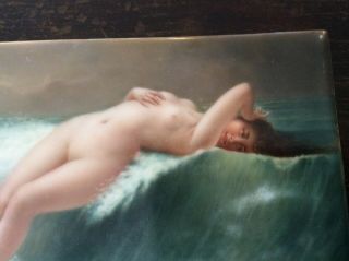Victorian Nude Ocean Antique KPM Porcelain Plaque Artist Wagner 5