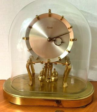 Vintage Kundo Oval Glass Dome Clock Made In W Germany Anniversary 400 Day