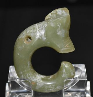 Good Chinese " Hong Shan " Culture Old Jade Carved Dragon " Pig Dragon " L 9.  0 Cm