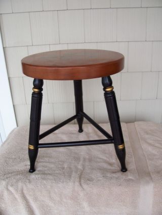 L.  Hitchcock Three Leg Wooden Stool - Vintage