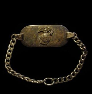 Pre Wwii 1930s Us Marine Corps Usmc Identification Id Bracelet W/ Initials - Ega