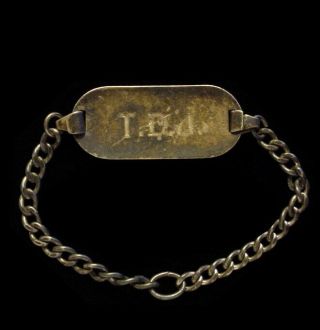 Pre WWII 1930s US Marine Corps USMC Identification ID Bracelet w/ Initials - EGA 2
