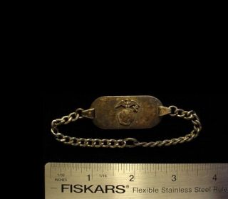 Pre WWII 1930s US Marine Corps USMC Identification ID Bracelet w/ Initials - EGA 6