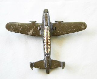 MARX 1930s RARE MILITARY PLANE WITH CANOPY IN OLIVE DRAB O SCALE FLATCAR LOAD 4