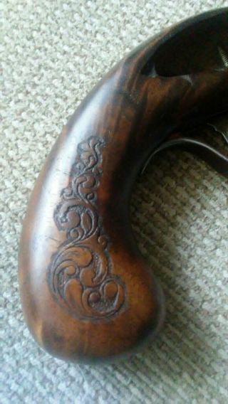 Antique 18th - early 19th Century Flintlock Pistol Gun Parts Stock & Hardware 5
