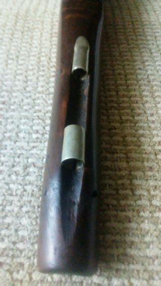 Antique 18th - early 19th Century Flintlock Pistol Gun Parts Stock & Hardware 9