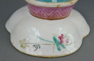 Fine Antique Chinese Famille Rose Porcelain Footed Rooster Bowl 10