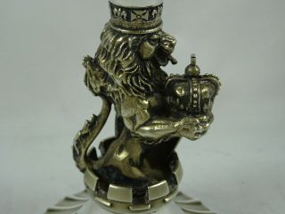 MAGNIFICENT,  boxed,  solid silver `RAMPANT LION ` WINE GOBLET,  1977,  448gm 3