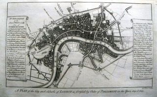 Antique Map,  A Plan Of The City And Suburbs Of London