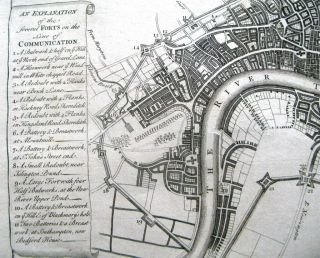 Antique map,  A plan of the City and suburbs of London 2