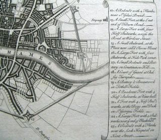 Antique map,  A plan of the City and suburbs of London 3