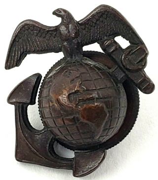 Wwii U.  S.  Usmc Eagle Globe Anchor Marine Corps Insignia Pin Badge