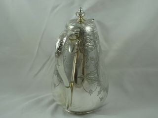 PRETTY VICTORIAN silver COFFEE POT,  1868,  754gm 3