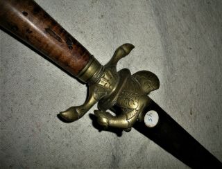 Rare C.  1750 - 1760 American Revolutionary War Sword Engraved Phoenix Guard Vafo