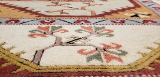 Charming Vintage 1950 - 1960s Muted Dyes,  Wool Pile Oushak Area Rug 7x10ft 11